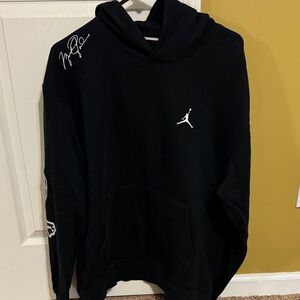 Jordan Black Hoodie with White Jumpman and Signature
